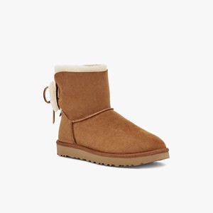 Ugg Classic Double Bow Mini Klassiska Stövlar Dam Bruna (789302SVJ)